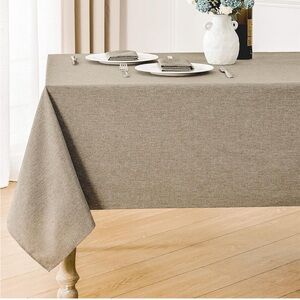 Veblandy Fabric Tablecloth Oblong Color Mocha 60” x 84”